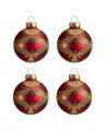 Margot kerstbal rood 4-pack