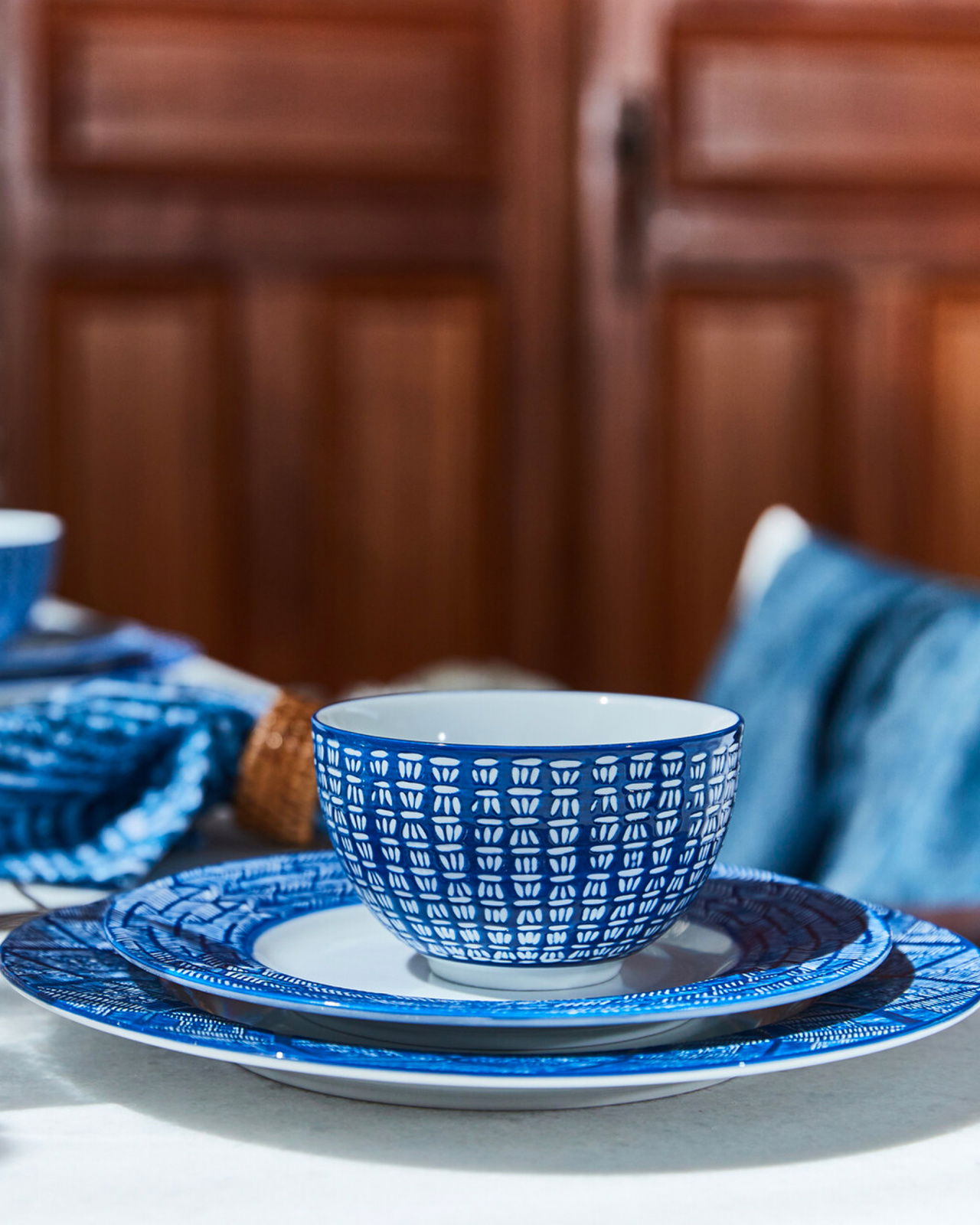 Capri Azzurra skålar blå/vit 6-pack