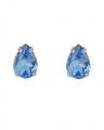 Petite Drop Stud Earrings Lapis Rhodium