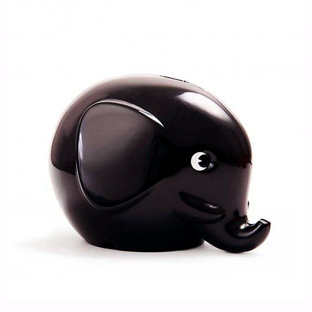 Black Elephant Piggy Bank, mini
