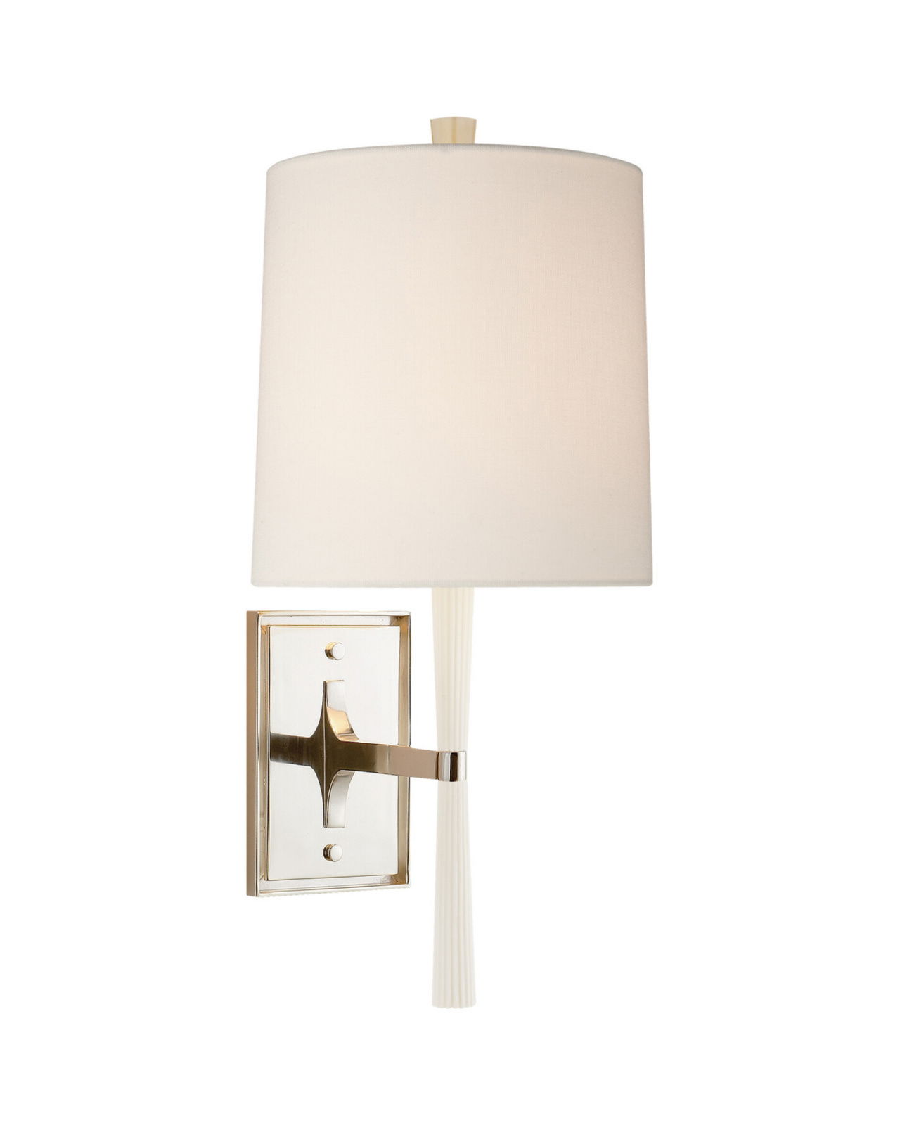 Refined Rib vägglampa vit/nickel