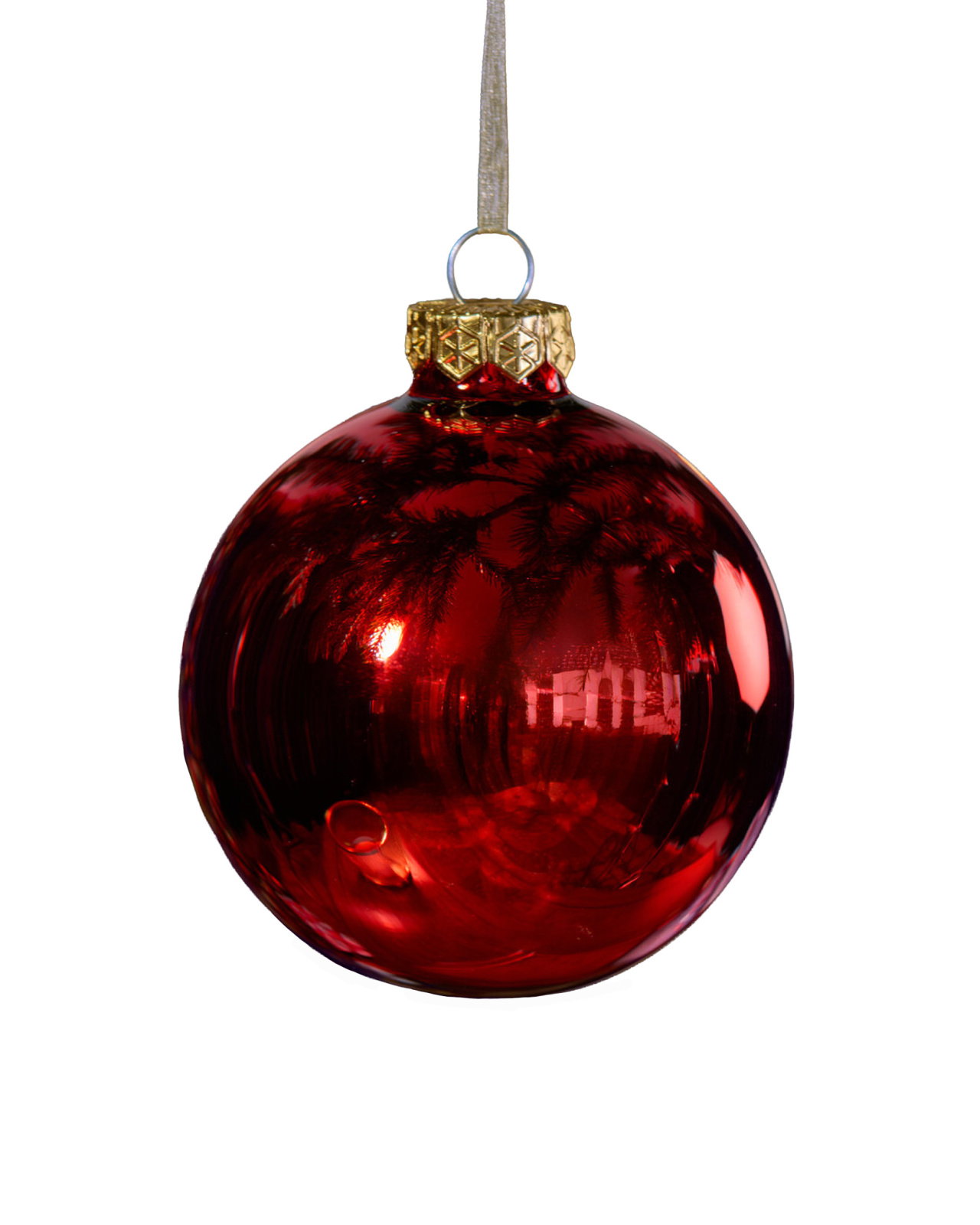 Cecilia red Christmas bauble