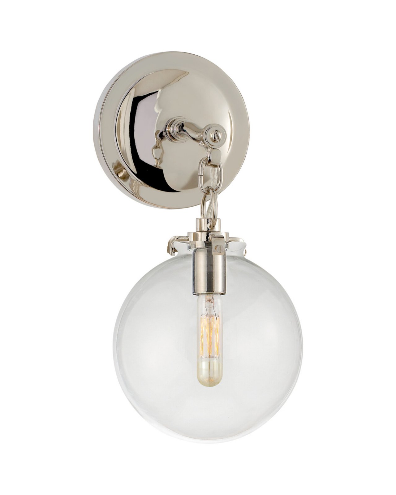 Katie Globe Sconce Polished Nickel/Clear Small