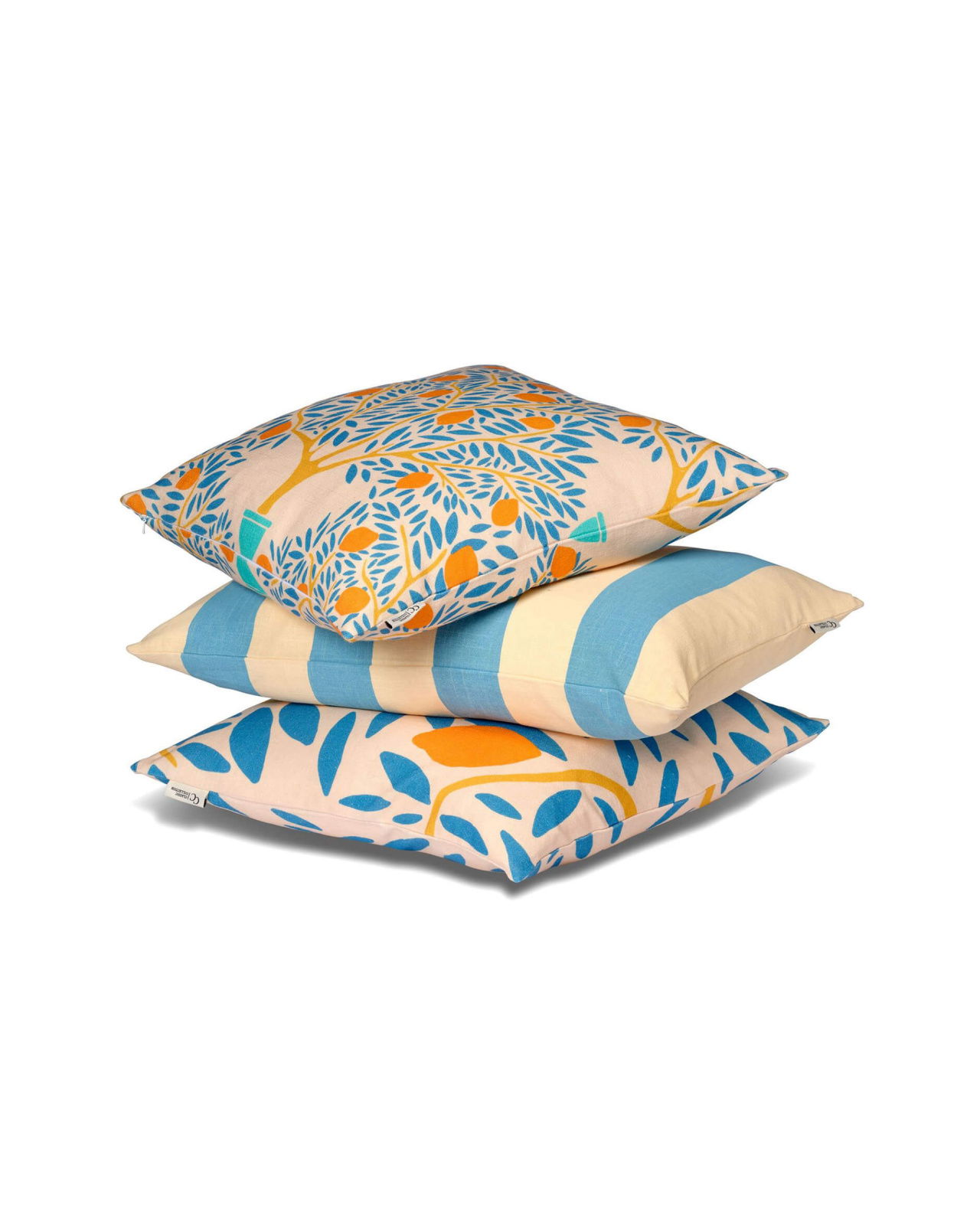 Lemon Garden kuddfodral blå