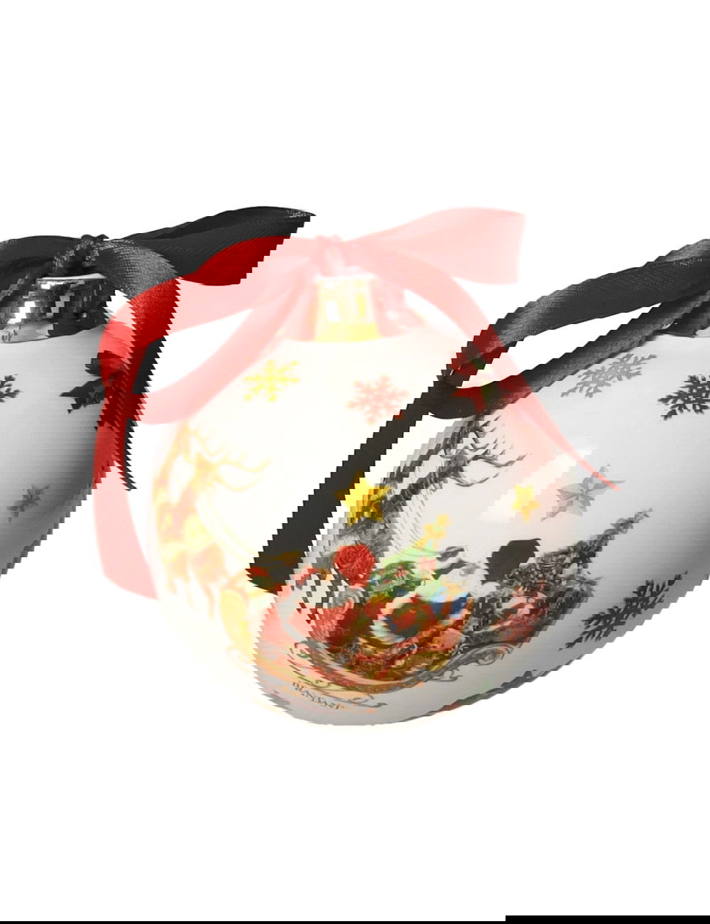 Santa's Sleigh julekule hvit