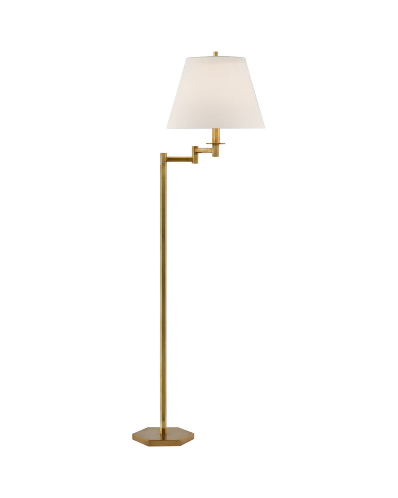 Olivier Swing Arm Floor Lamp Antique Brass Large
