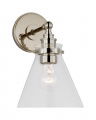 Parkington Small Single Wall Light Nickel/Clear glass