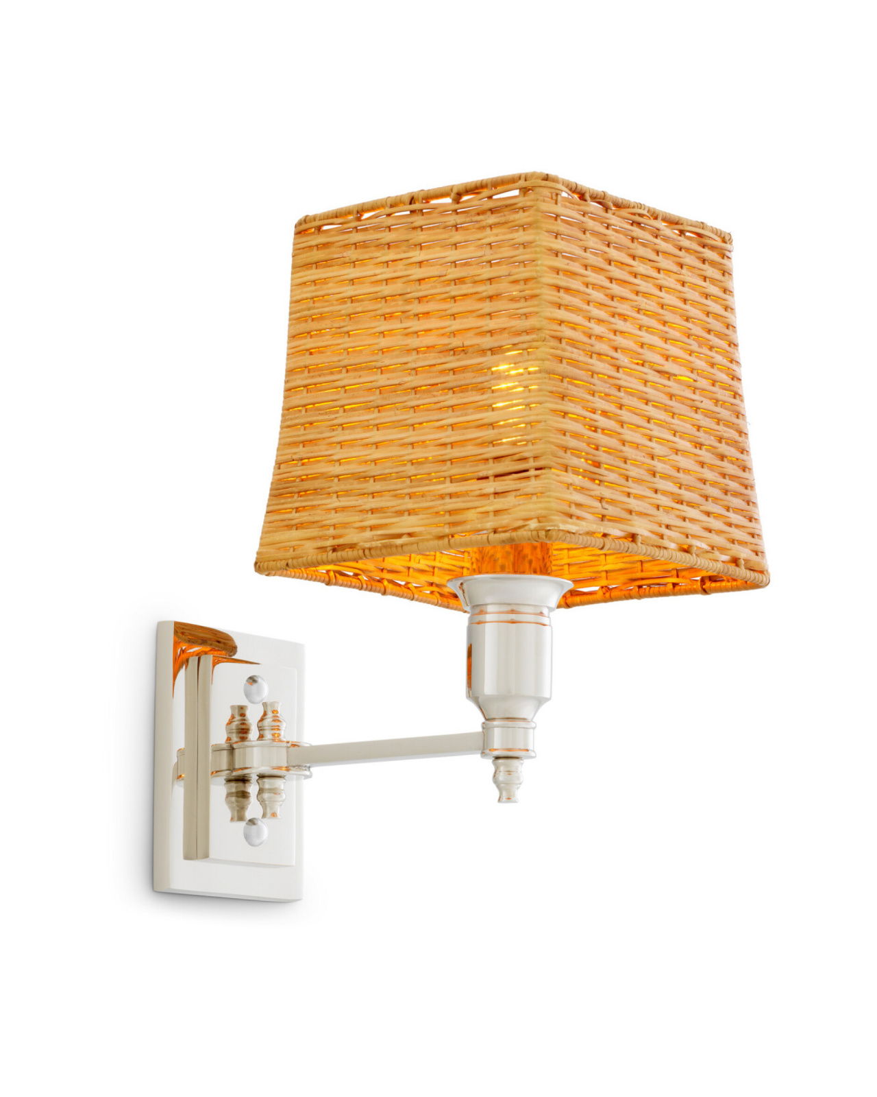 Wall Lamp Lexington Single Nickel/Rattan
