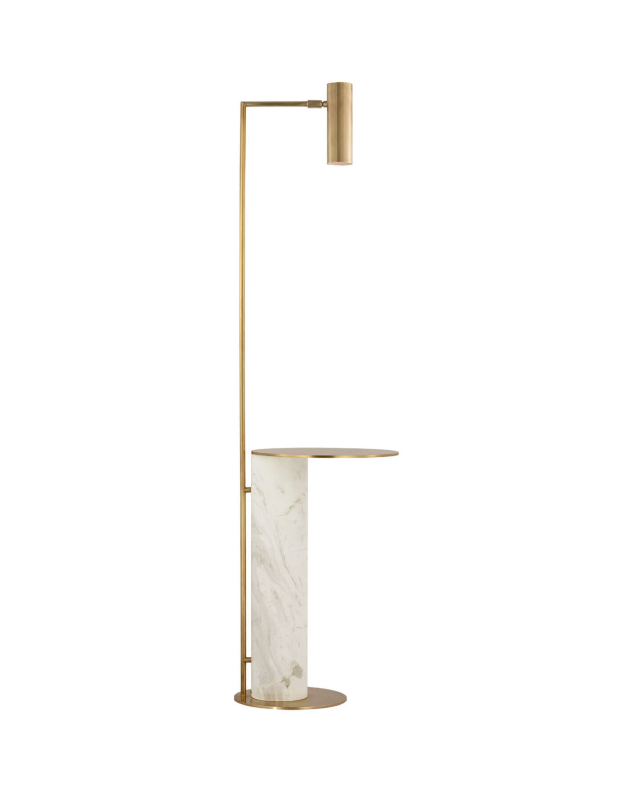 Alma Tray Table Floor Lamp Brass/White