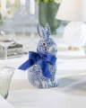 Estelle decoratiekonijn blauw/wit