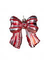 Clarabella Bow Ornament White/Red 10cm