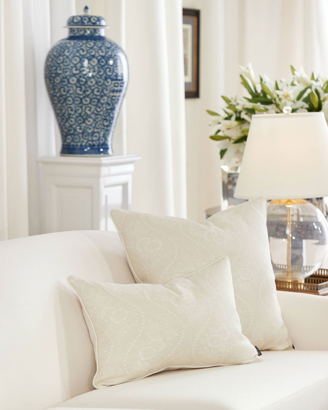 Annaliese Floral cushion cover parchment