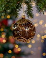 Lux Melia Weihnachtskugel braun 8cm
