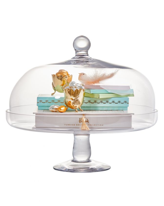 Glass discount cake platter