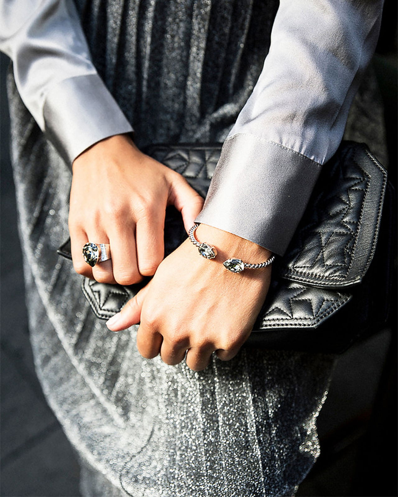 Mini Drop armband crystal rhodium