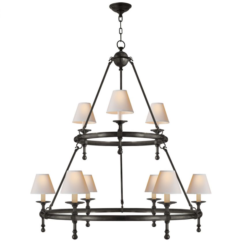 Classic Two-Tier Ring Chandelier Bronze