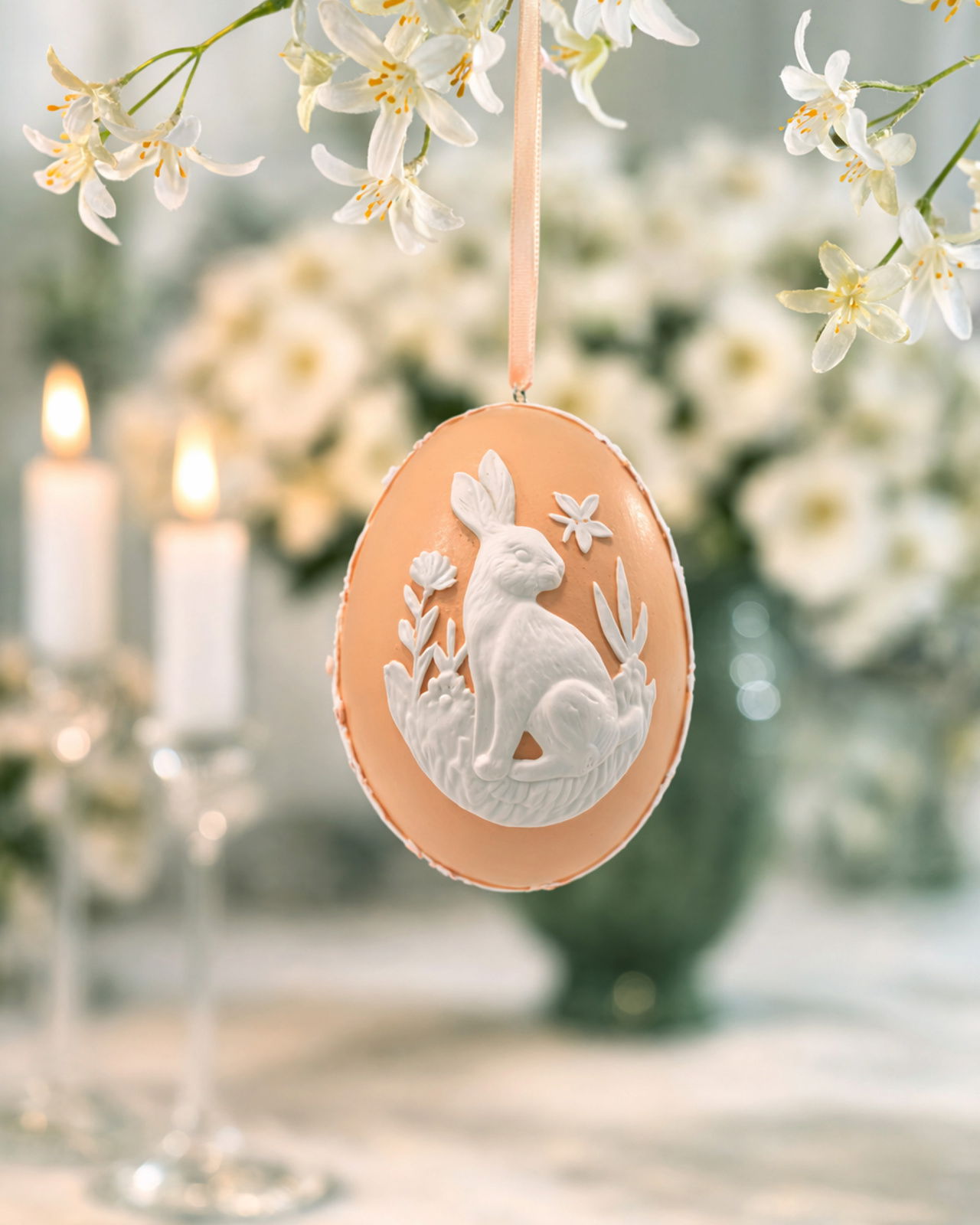 Estrid osterei hängende dekoration apricot
