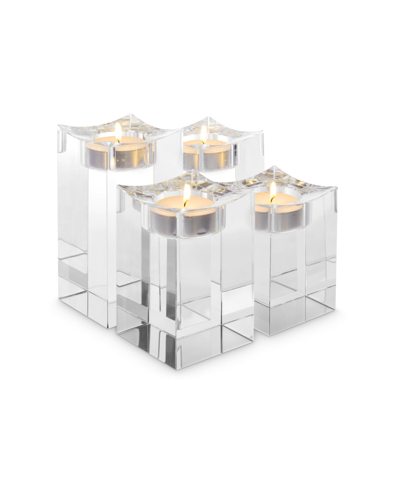 Giancarlo Candle Holder Crystal Glass Set of 4