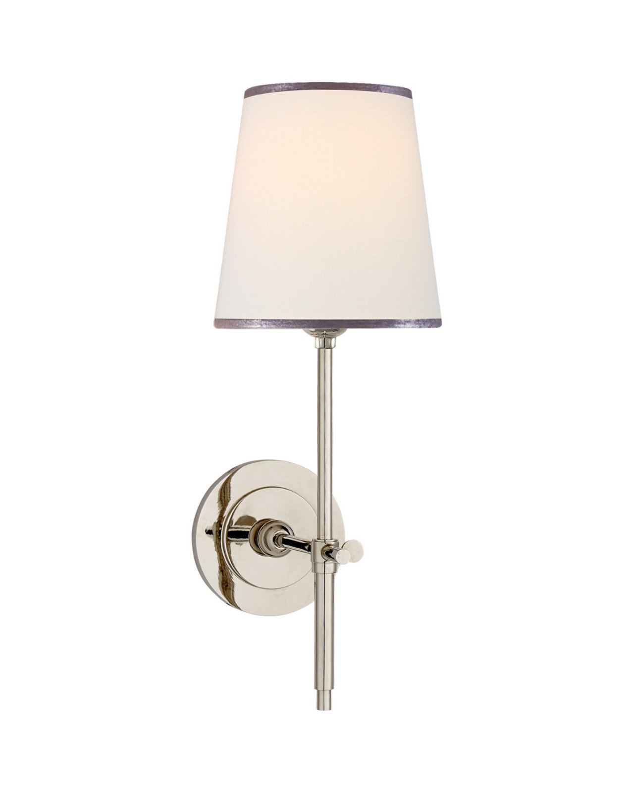 Bryant Sconce Polished Nickel/Linen/Silver Tape