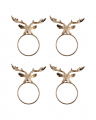 Briar Reindeer Napkin Ring Gold 4-pack