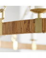 Darlana Wrapped Ring Chandelier Antique-Burnished Brass/Natural Rattan L