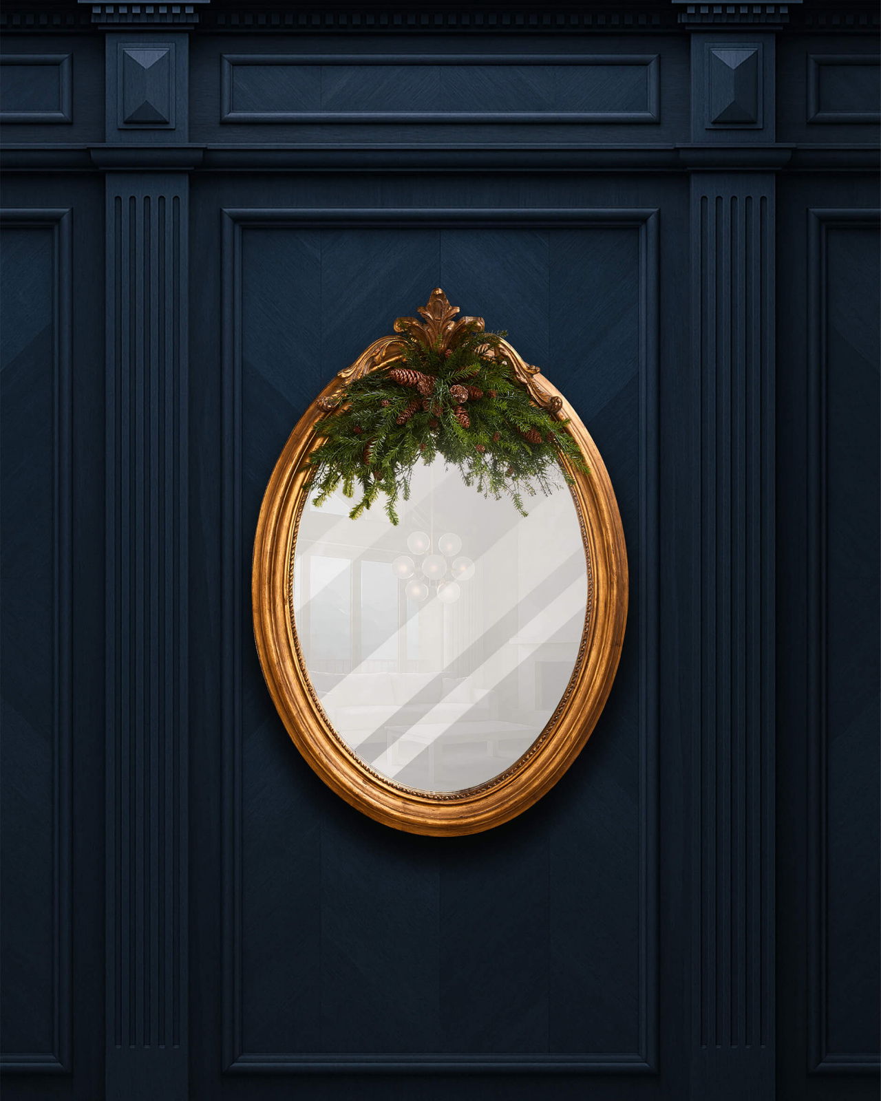 Grandekoration med kottar grön