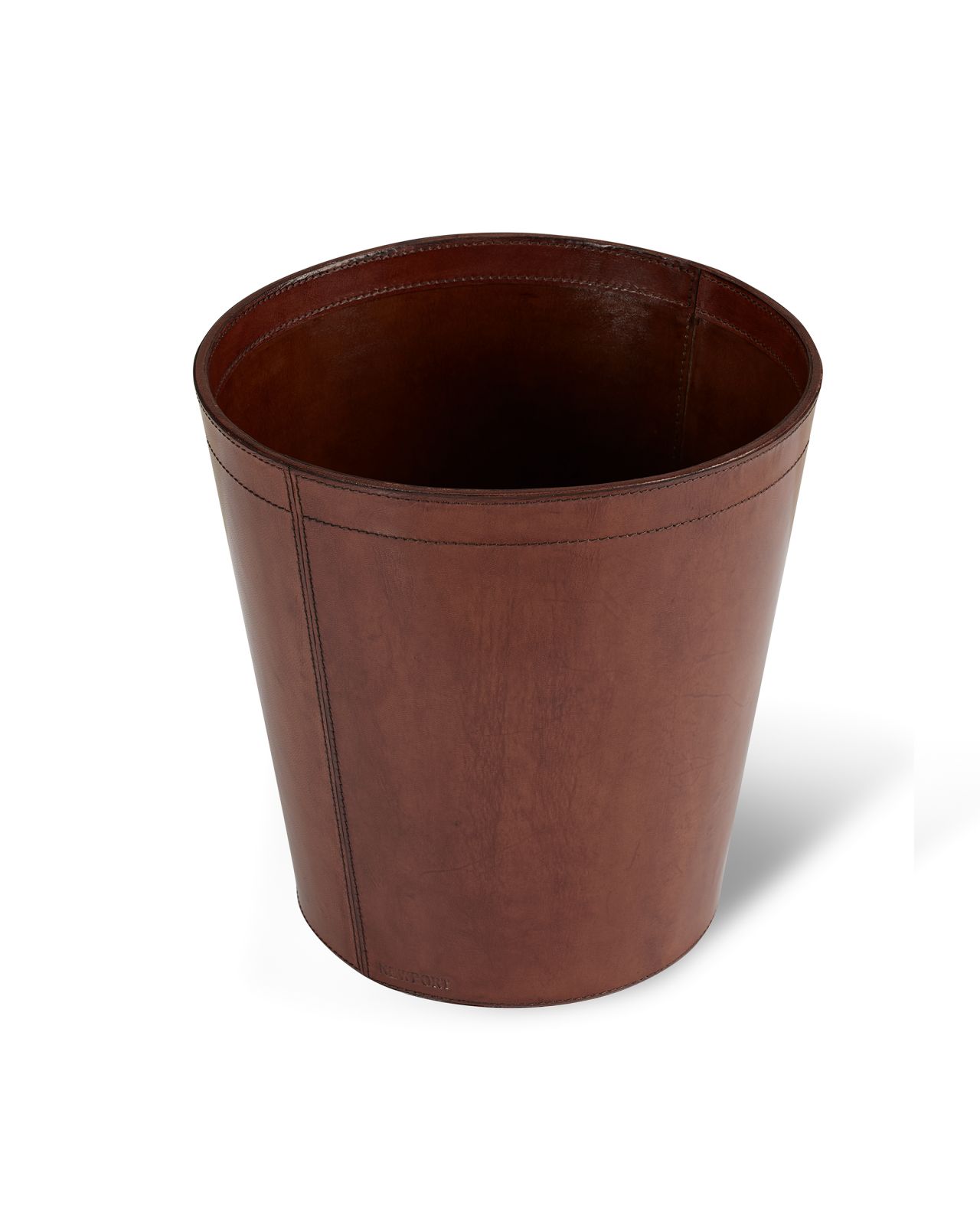 Kensington papperskorg läder rund