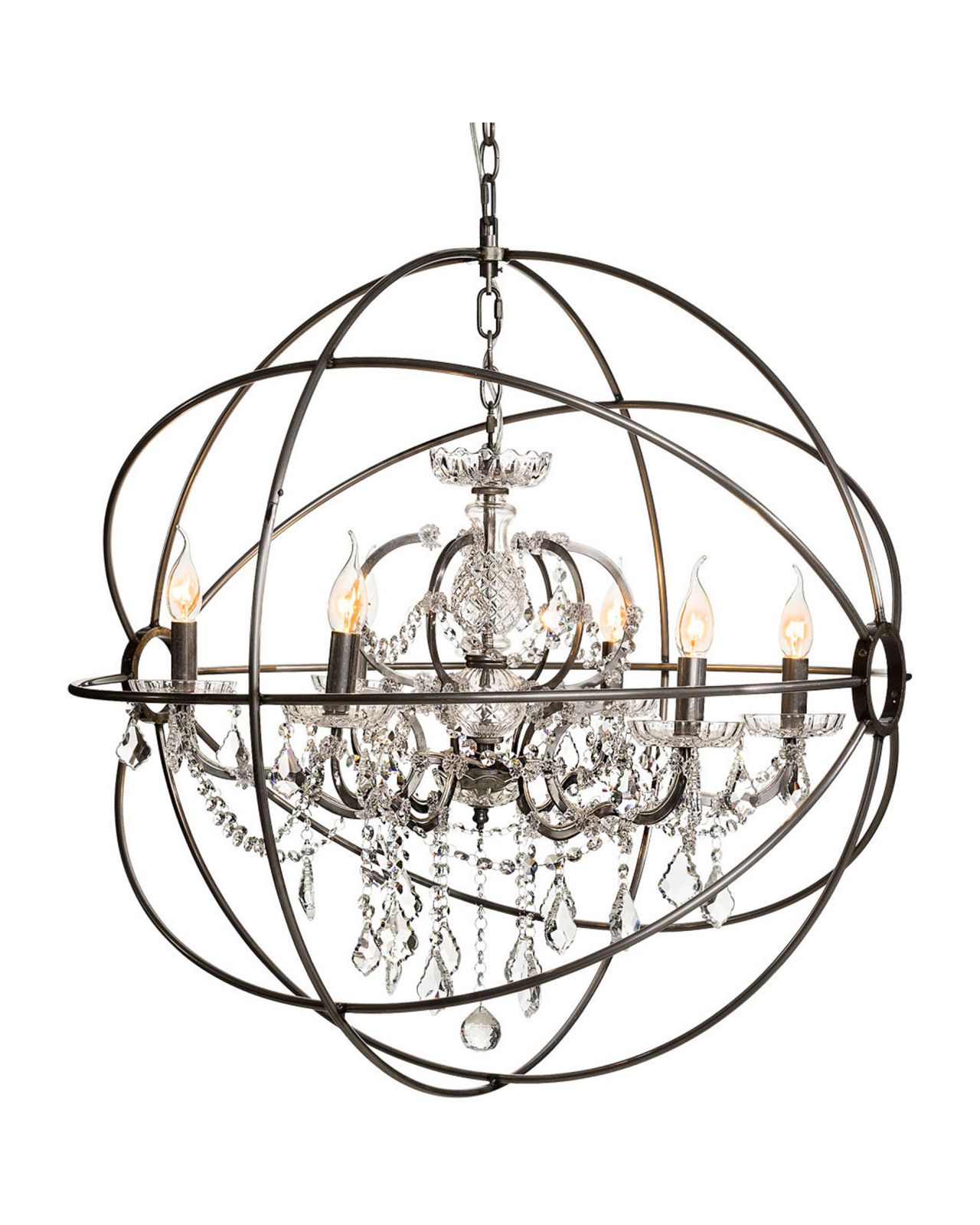 Rome Crystal Chandelier Grey