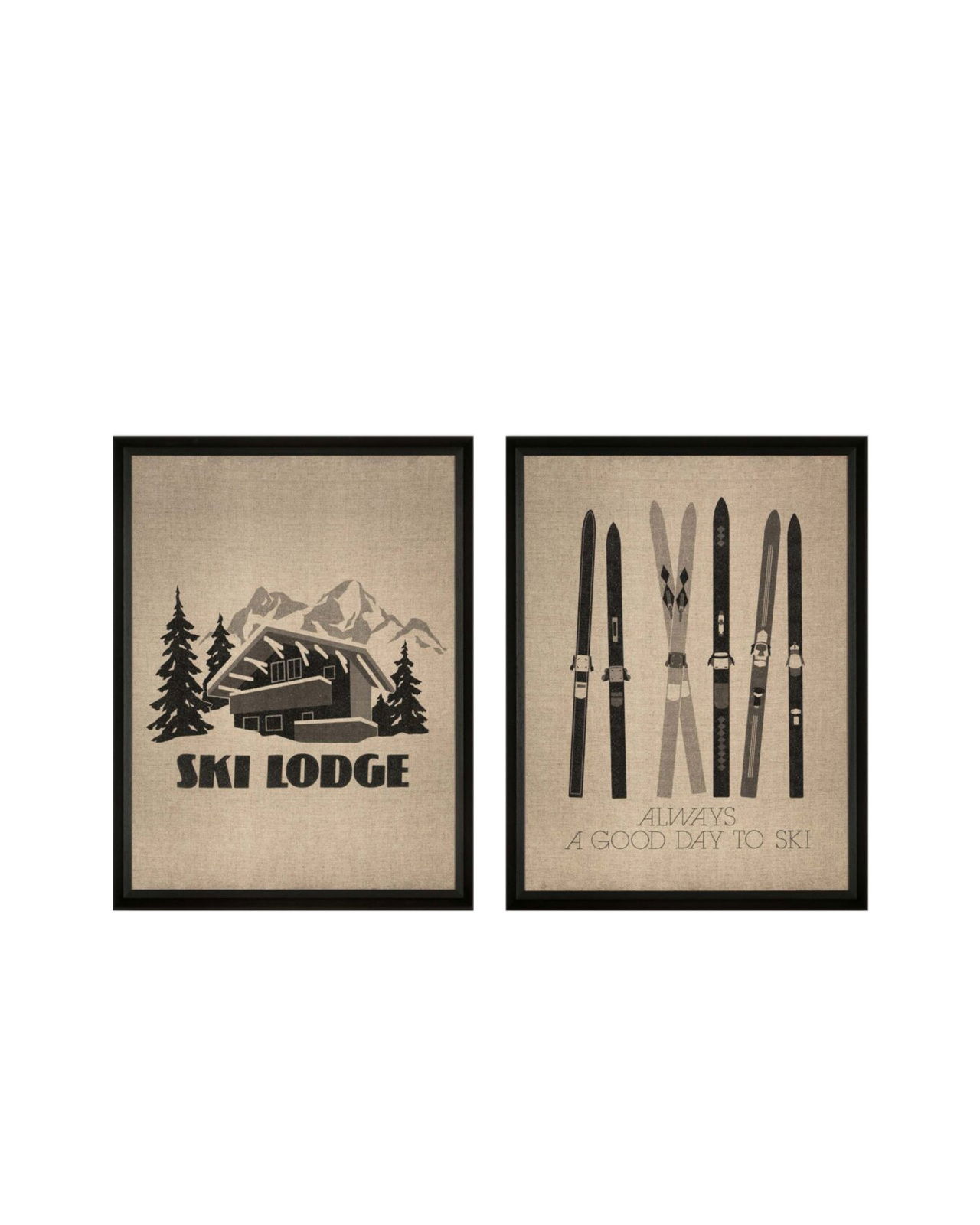 Ski Lodge - A good day to ski (Set of 2)