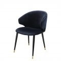 Volante dining chair velvet savona midnight blue