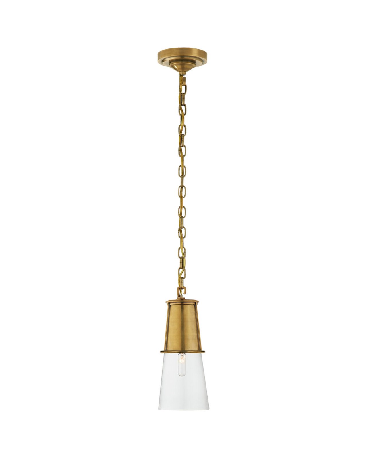 Robinson Small Pendant Antique Brass/Clear Glass