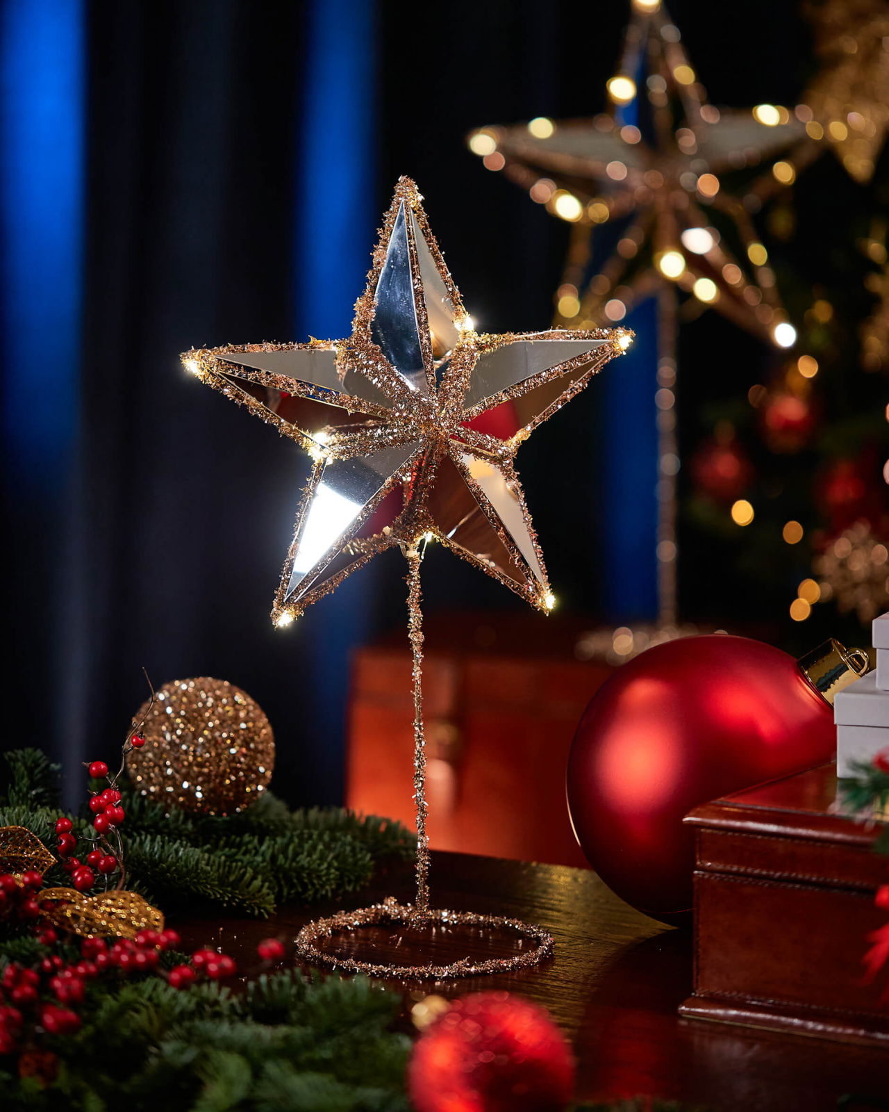 Adrina stervoet kerstversiering champagne