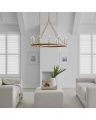 Darlana Wrapped Ring Chandelier Antique-Burnished Brass/Natural Rattan L