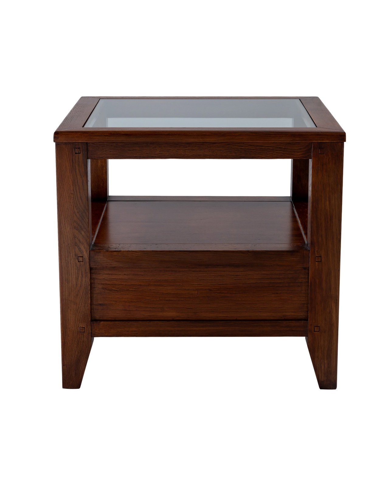 Martino side table with glass top Noble Brown