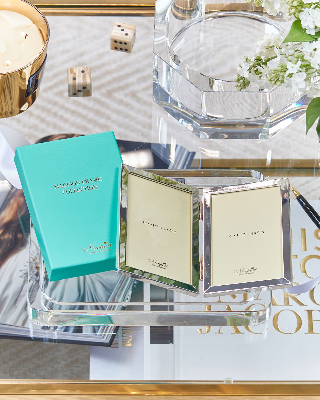 Greta Bilderrahmen silber doppelt