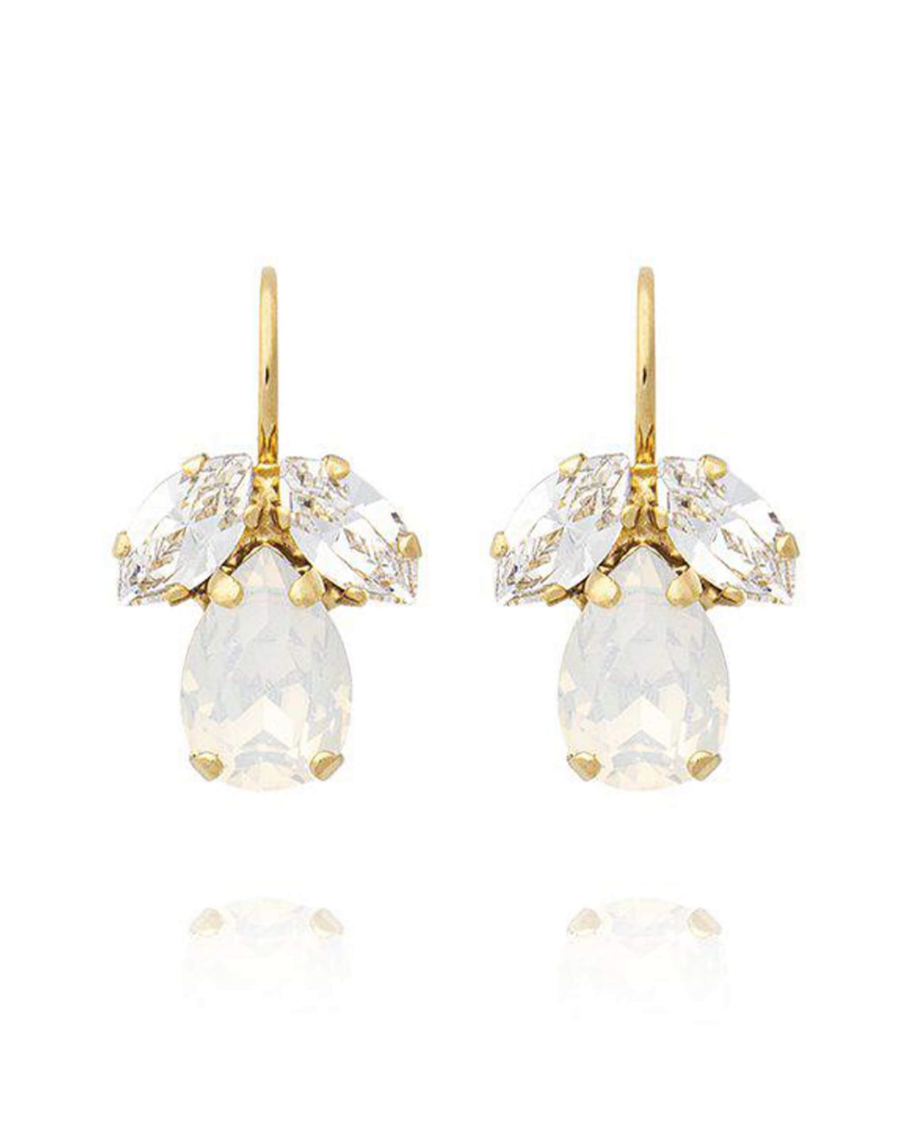 Petite Timo earrings white opal/crystal