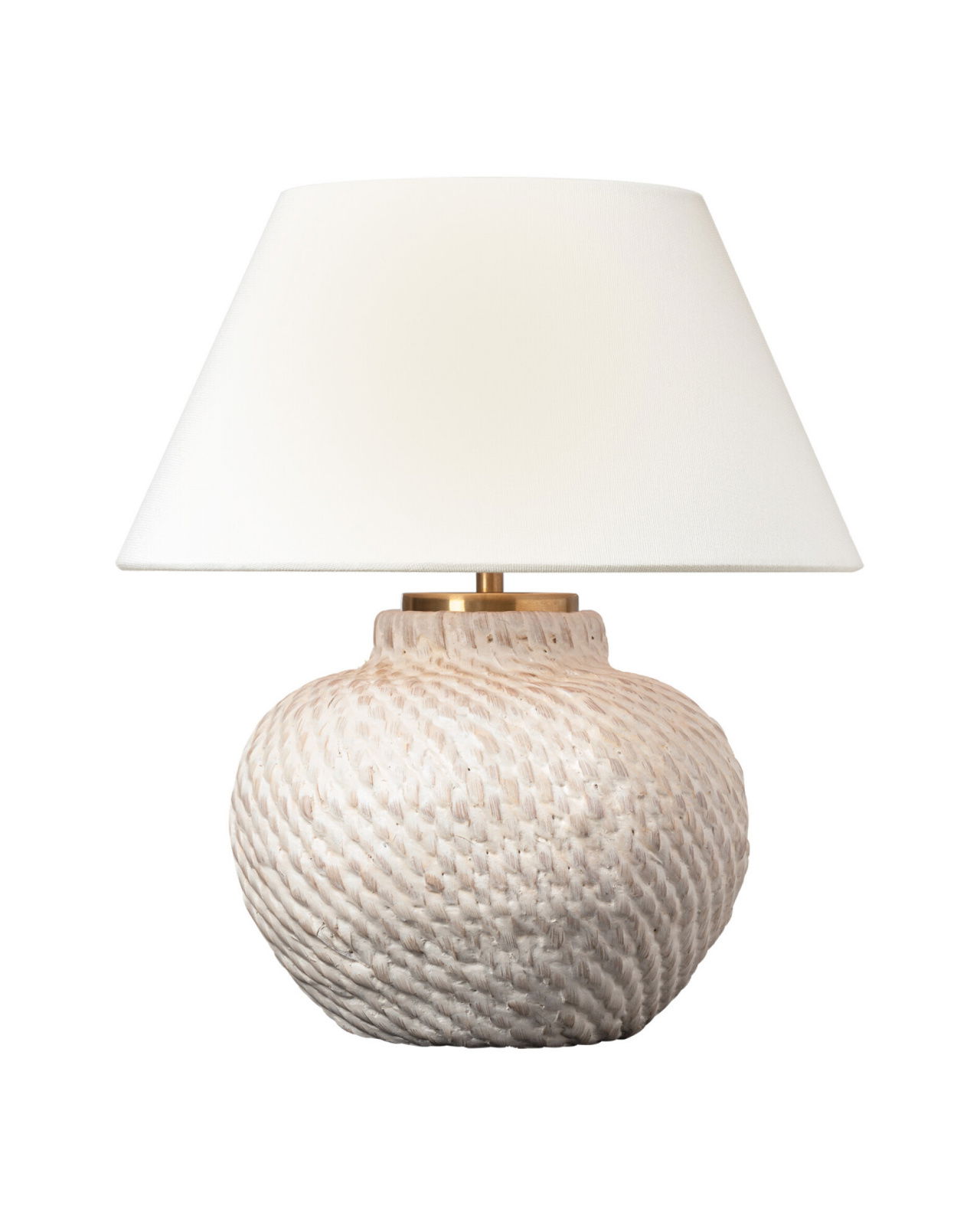 Avedon 11" Cordless Accent Lamp White Rattan