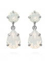 Mini Drop korvakorut white opal rhodium