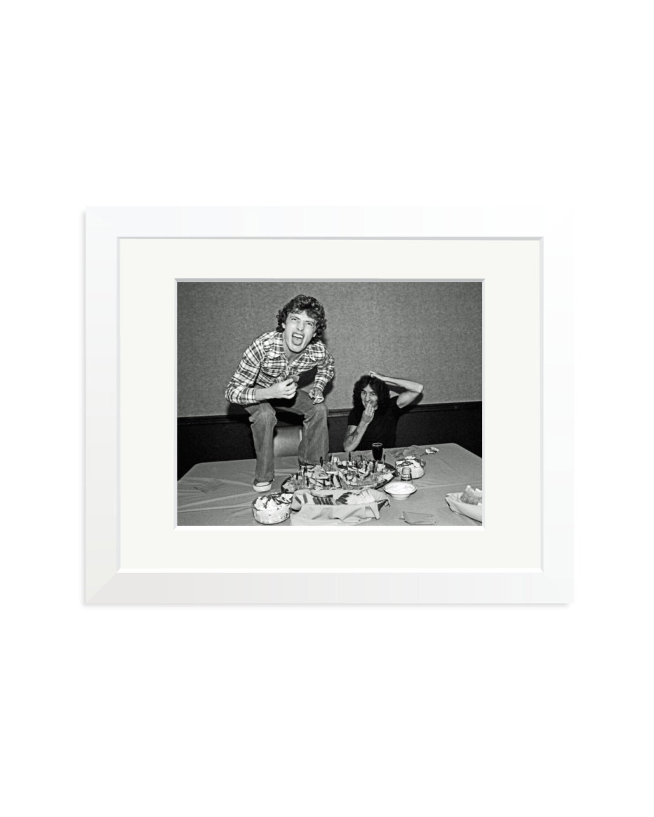 Angus Young and Bon Scott at Lunch, 1977 White / Small