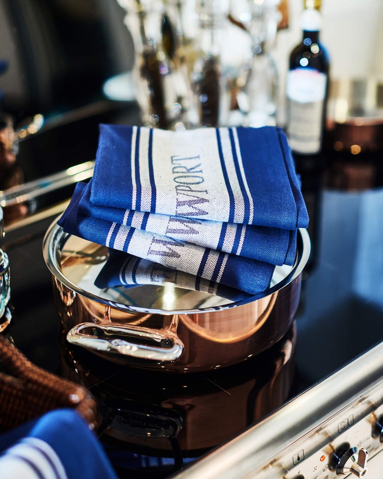 Provence kökshandduk blå/vit