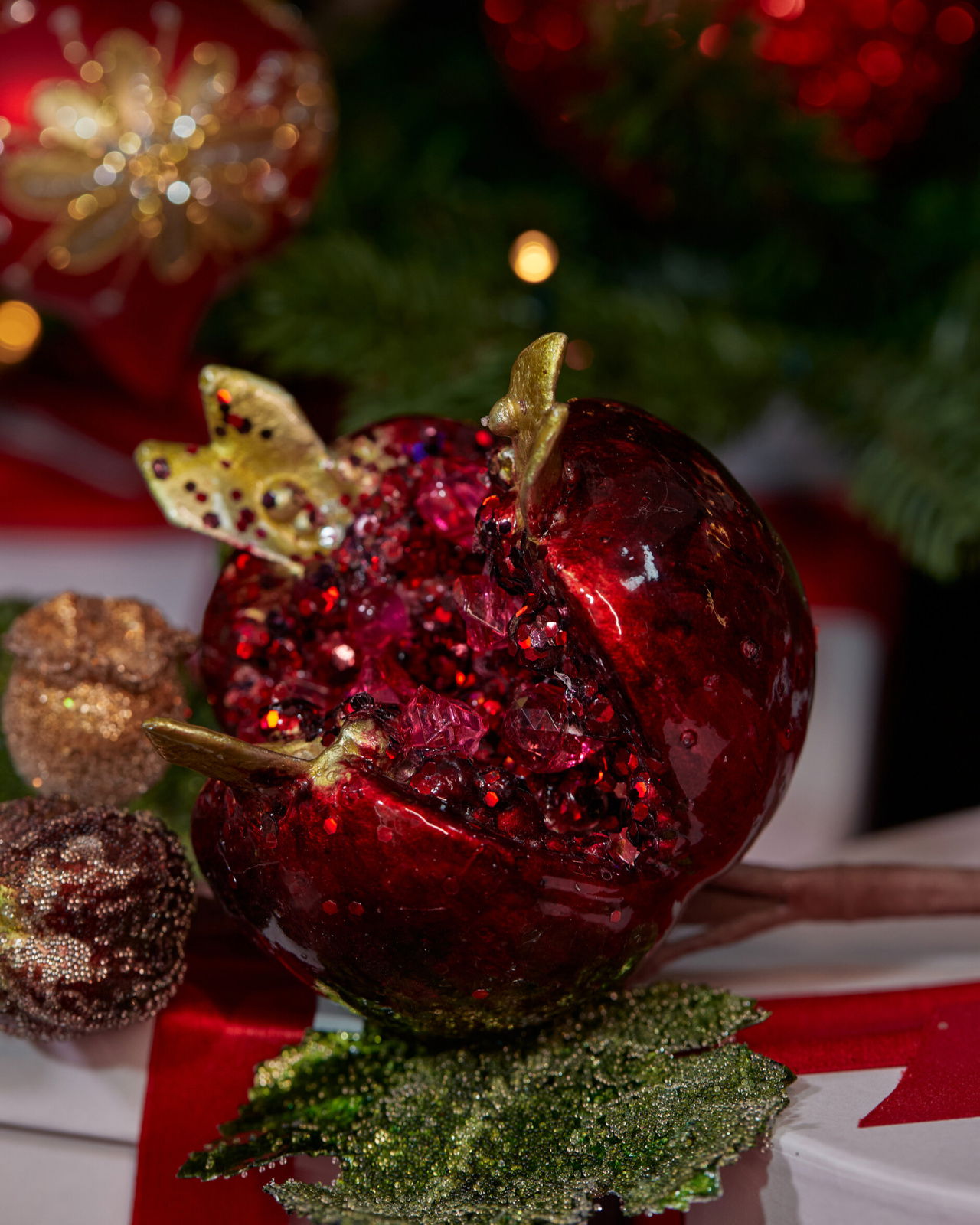 Pomegranate Decorative Branch Red