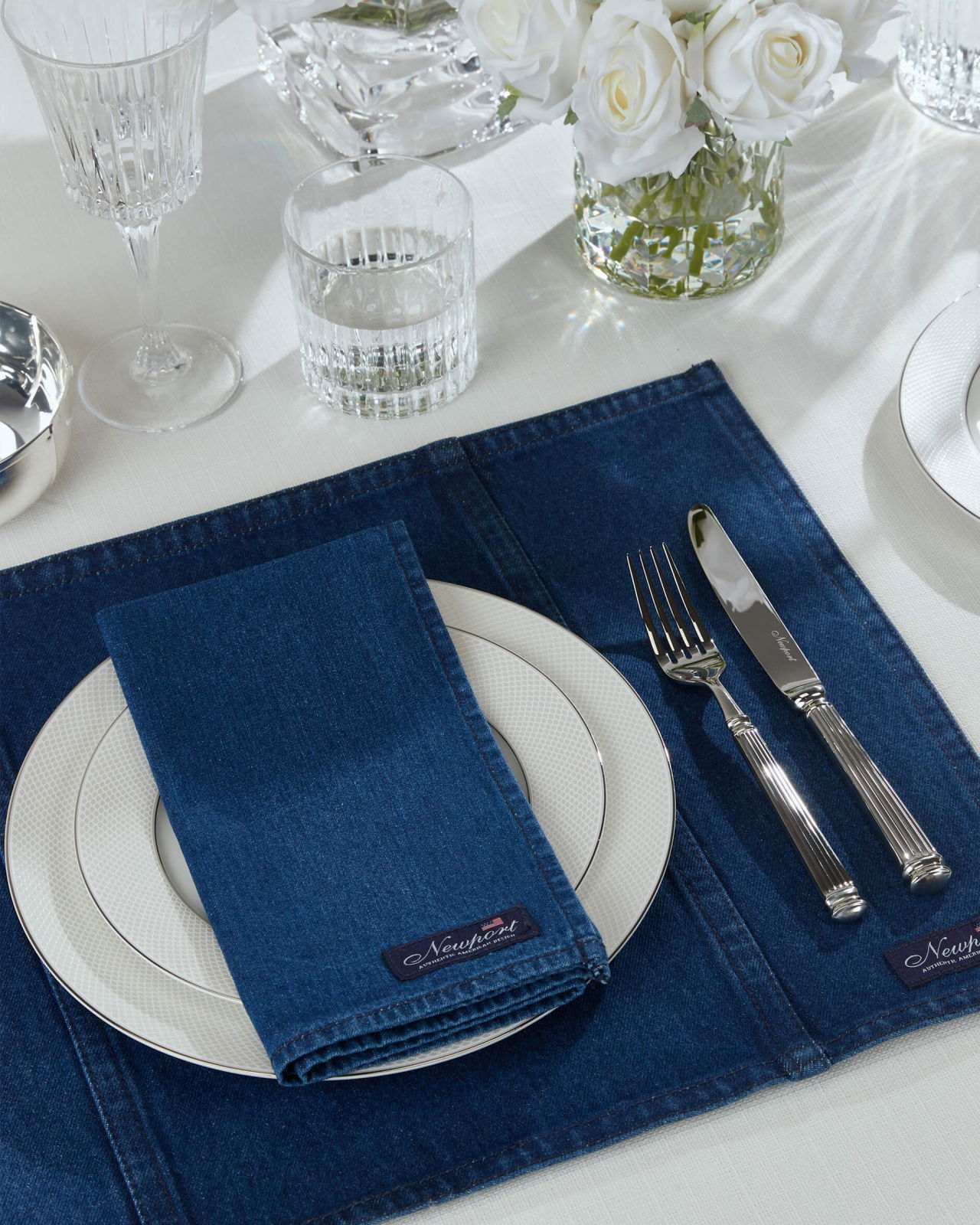 Denim servetter blå 4-pack