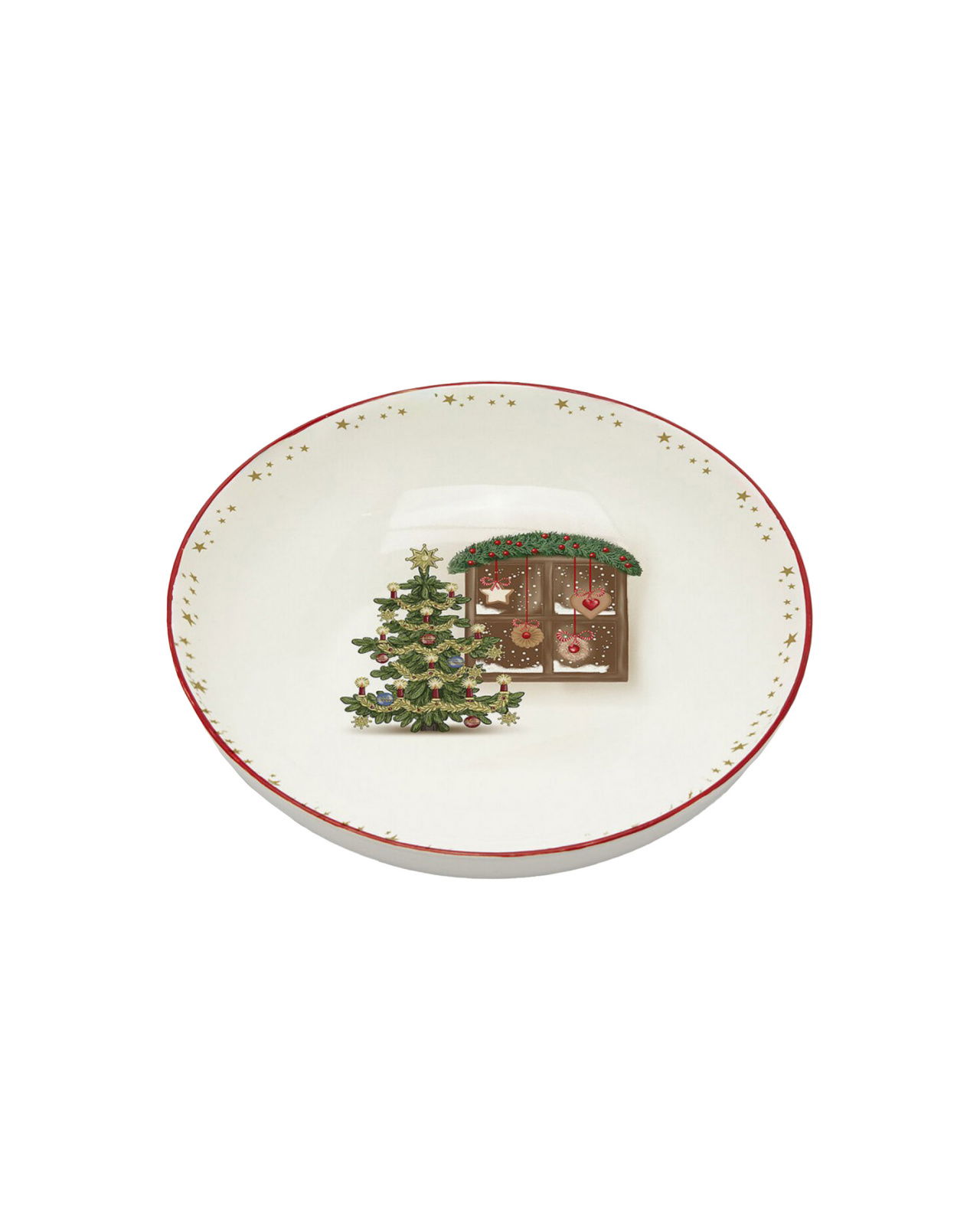 Carmina Deep Plate White/Red
