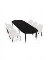 Osterville matbord modern black med Delano karmstol off-white