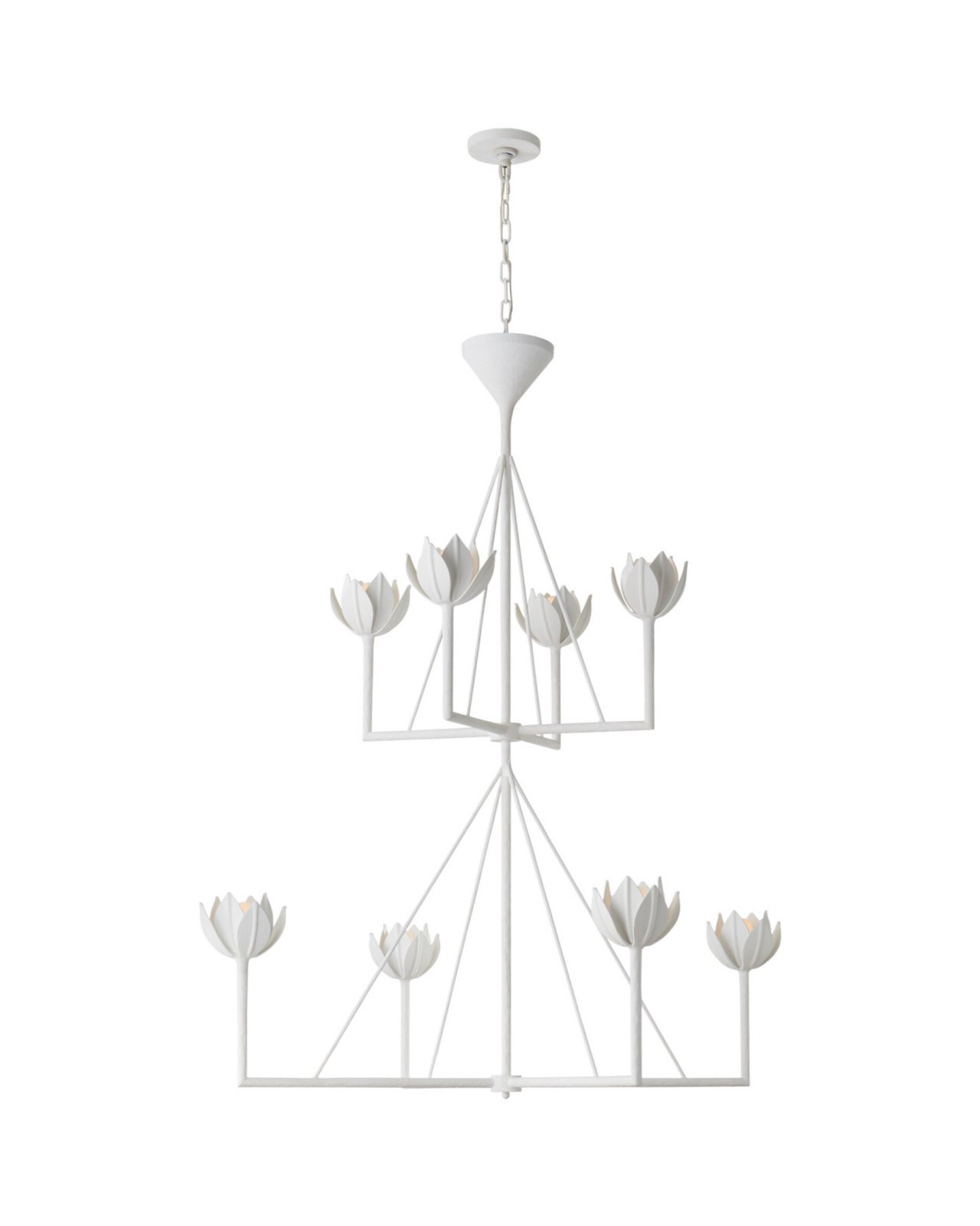 Alberto Large Two Tier Chandelier White