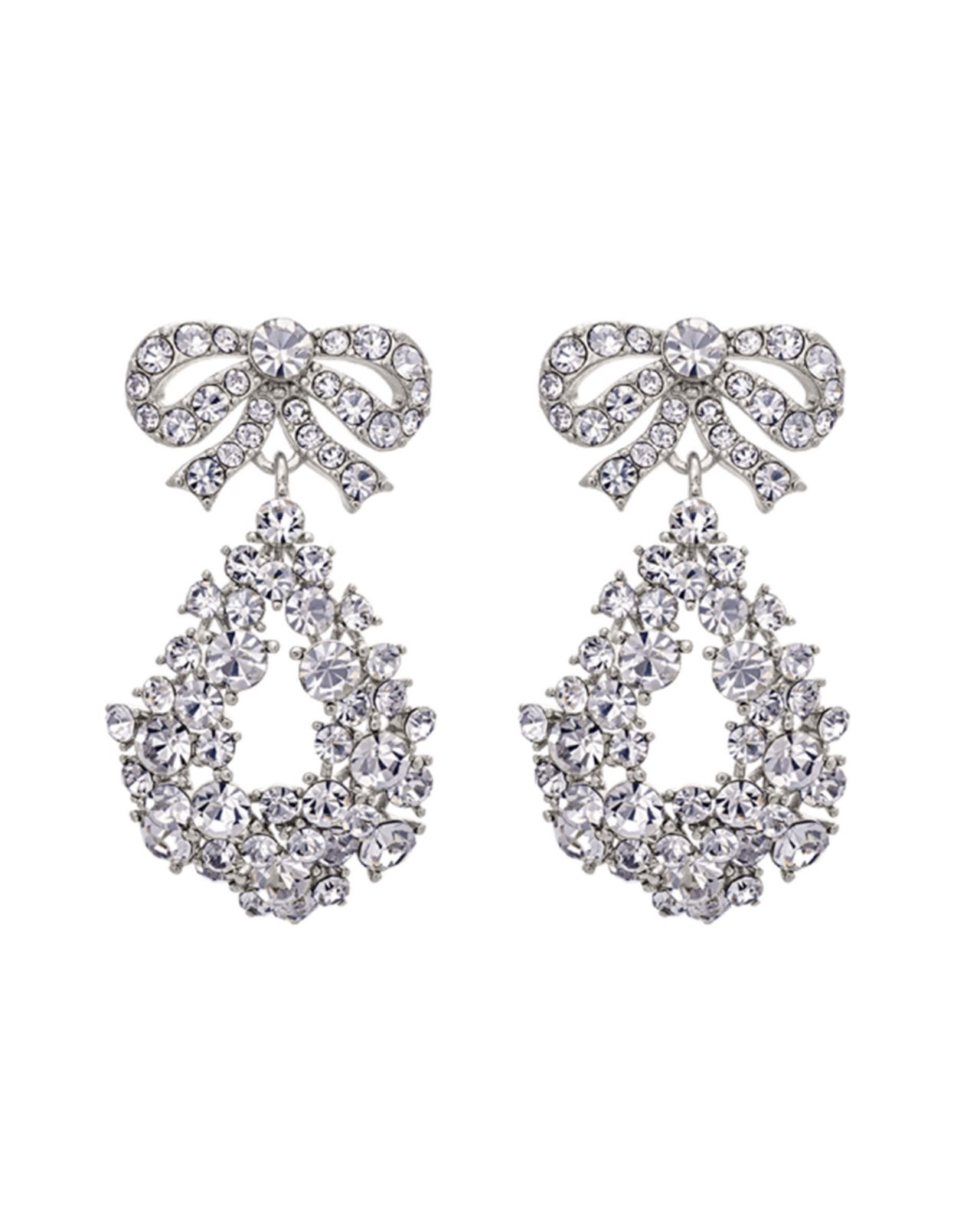 Alice bow earrings crystal silver