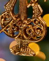 Allegra Lyre Christmas Ornament Gold