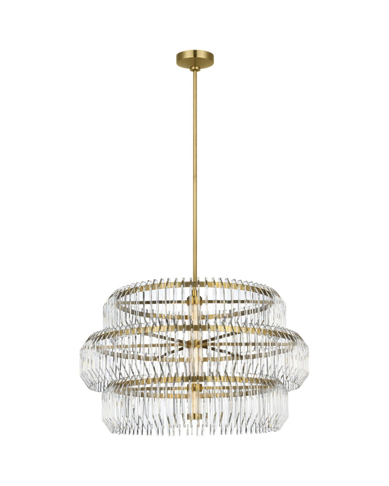Killarney 32" Layered Drum Chandelier Brass