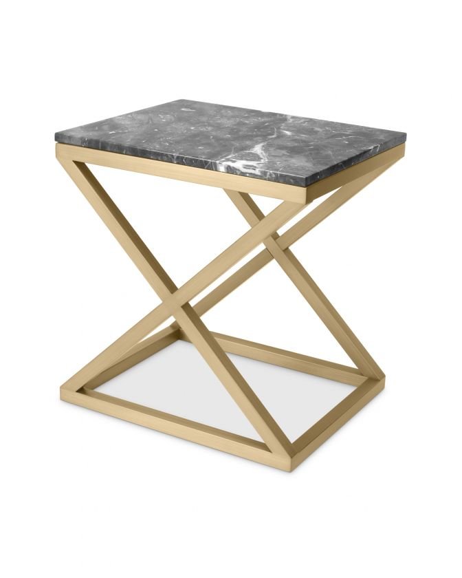 Criss Cross side table brushed brass