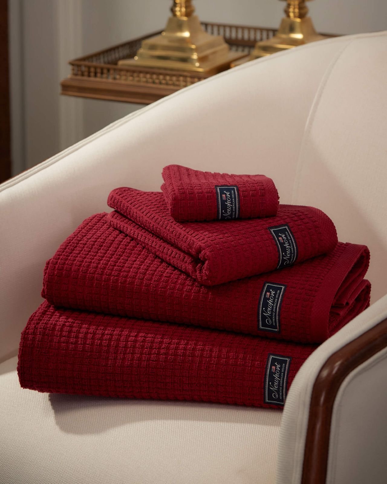 Fisher Island towels ruby